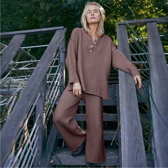 Free People Sweaters - Free‎ People FP Beach Halee Sweater Set Gulf Cocoa